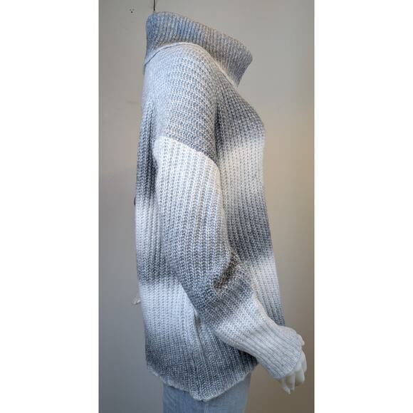 New Birch NY Turtleneck Sweater XL Gray White Ombre Gradient Cozy Classic Basics - Picture 4 of 9